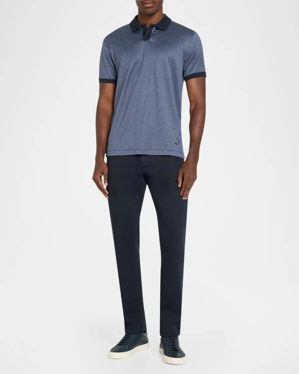 Emporio Armani Men's Stacked Zigzag Polo Shirt | Thumbnail 2 Emporio Armani Men's Stacked Zigzag Polo Shirt | Thumbnail 2