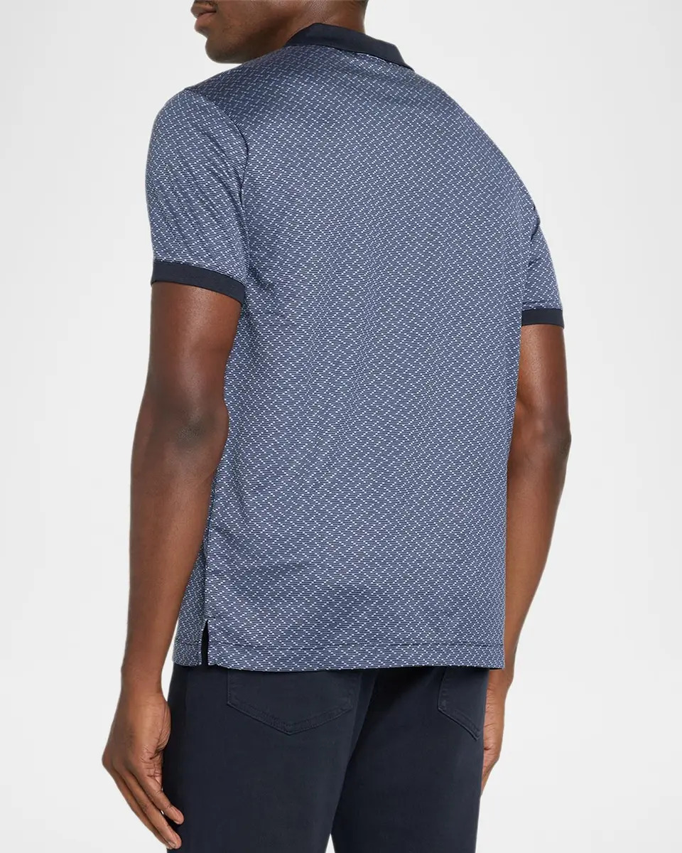Emporio Armani Men's Stacked Zigzag Polo Shirt | Thumbnail 3 Emporio Armani Men's Stacked Zigzag Polo Shirt | Thumbnail 3