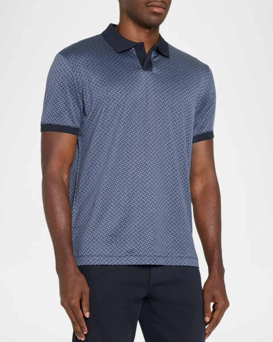 Emporio Armani Men's Stacked Zigzag Polo Shirt | Thumbnail 4 Emporio Armani Men's Stacked Zigzag Polo Shirt | Thumbnail 4