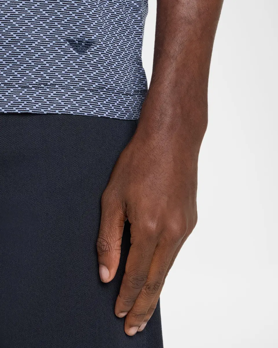 Emporio Armani Men's Stacked Zigzag Polo Shirt | Thumbnail 5 Emporio Armani Men's Stacked Zigzag Polo Shirt | Thumbnail 5