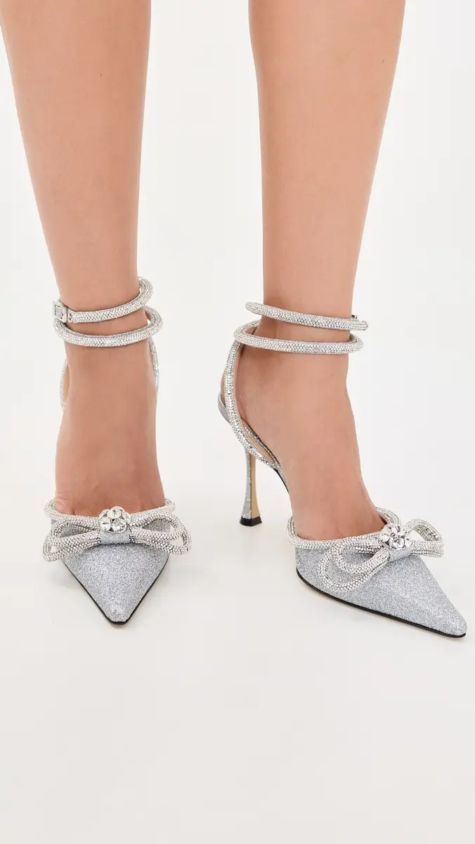 Mach & Mach Double Bow Glitter High Heels | Thumbnail 3 Mach & Mach Double Bow Glitter High Heels | Thumbnail 3