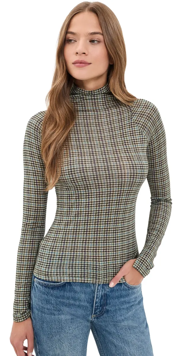 rag & bone Shaw Paneled Long Sleeve Turtleneck Tee