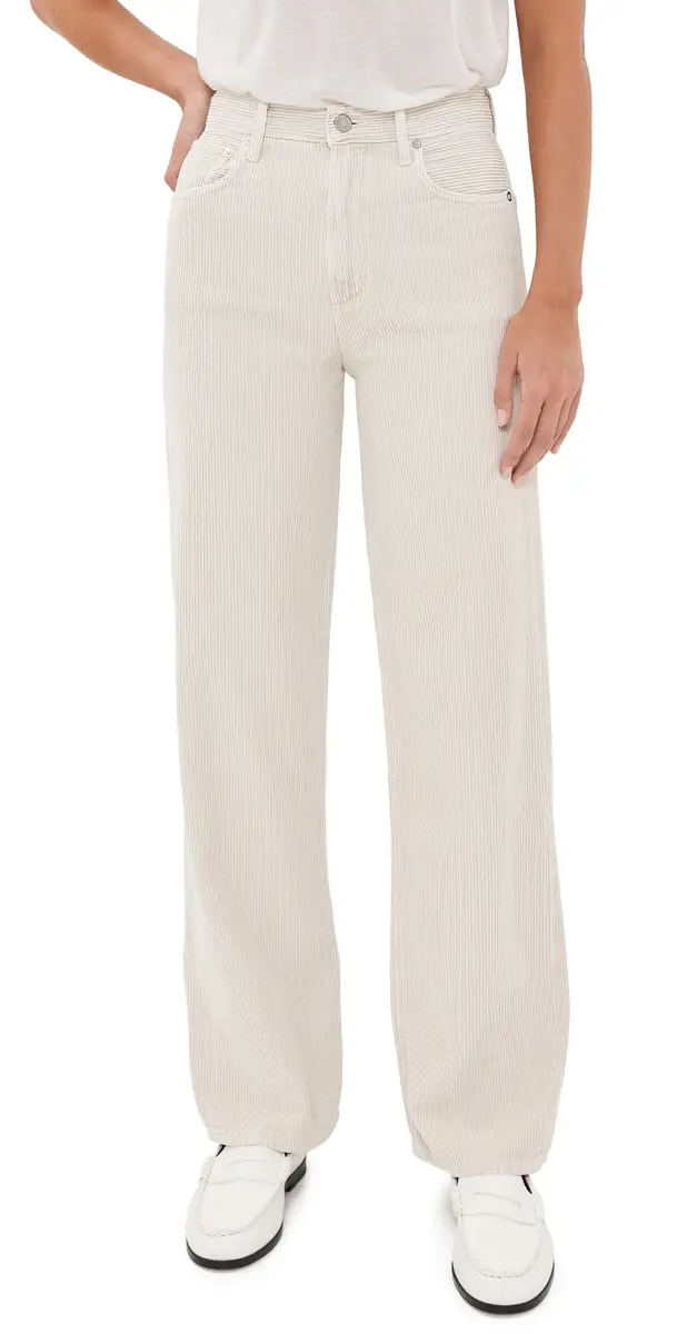 AGOLDE Ren High Rise Wide Leg Corduroy Pants Bone | Image 1 AGOLDE Ren High Rise Wide Leg Corduroy Pants Bone | Image 1