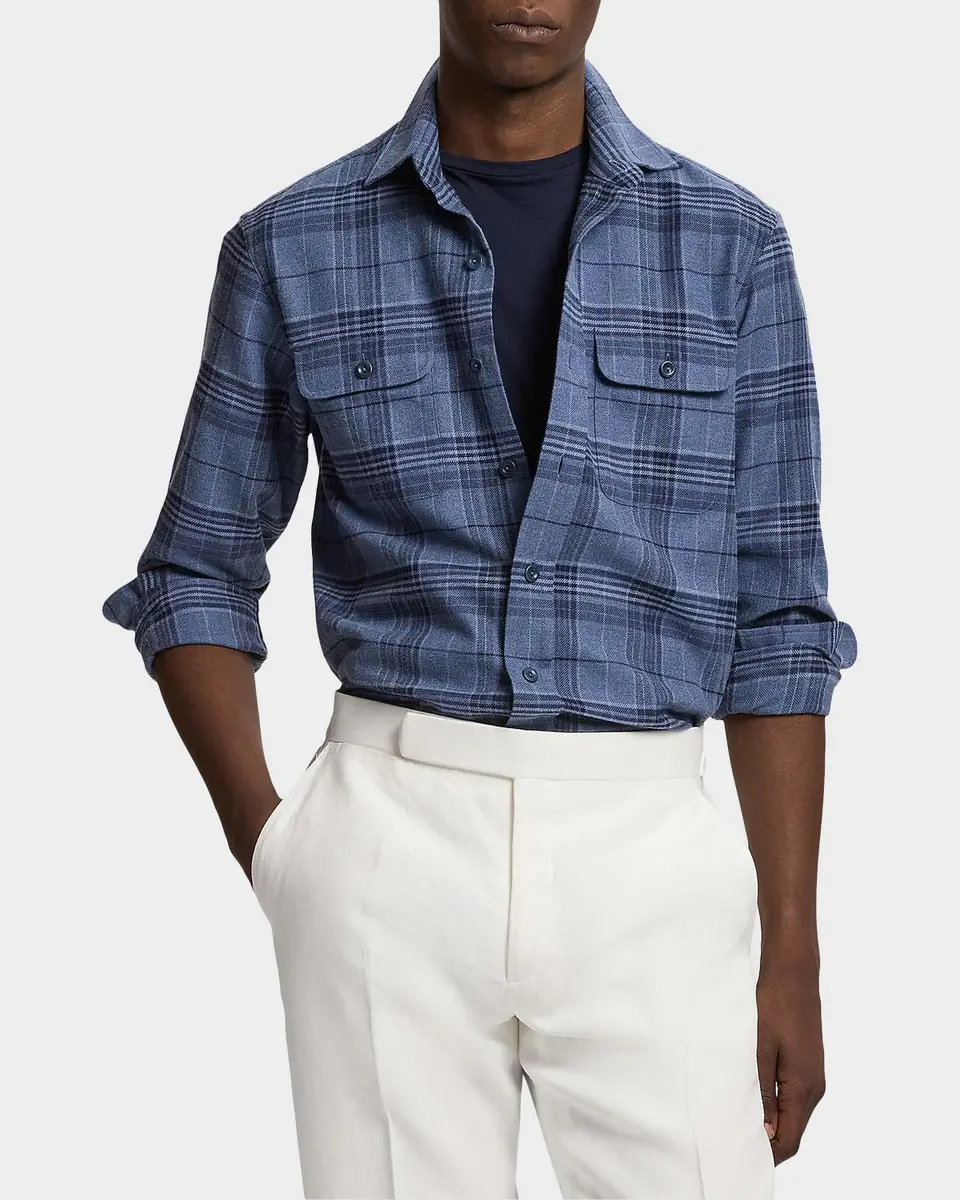 Ralph Lauren Purple Label Men's Plaid Flannel Shirt | Thumbnail 4 Ralph Lauren Purple Label Men's Plaid Flannel Shirt | Thumbnail 4