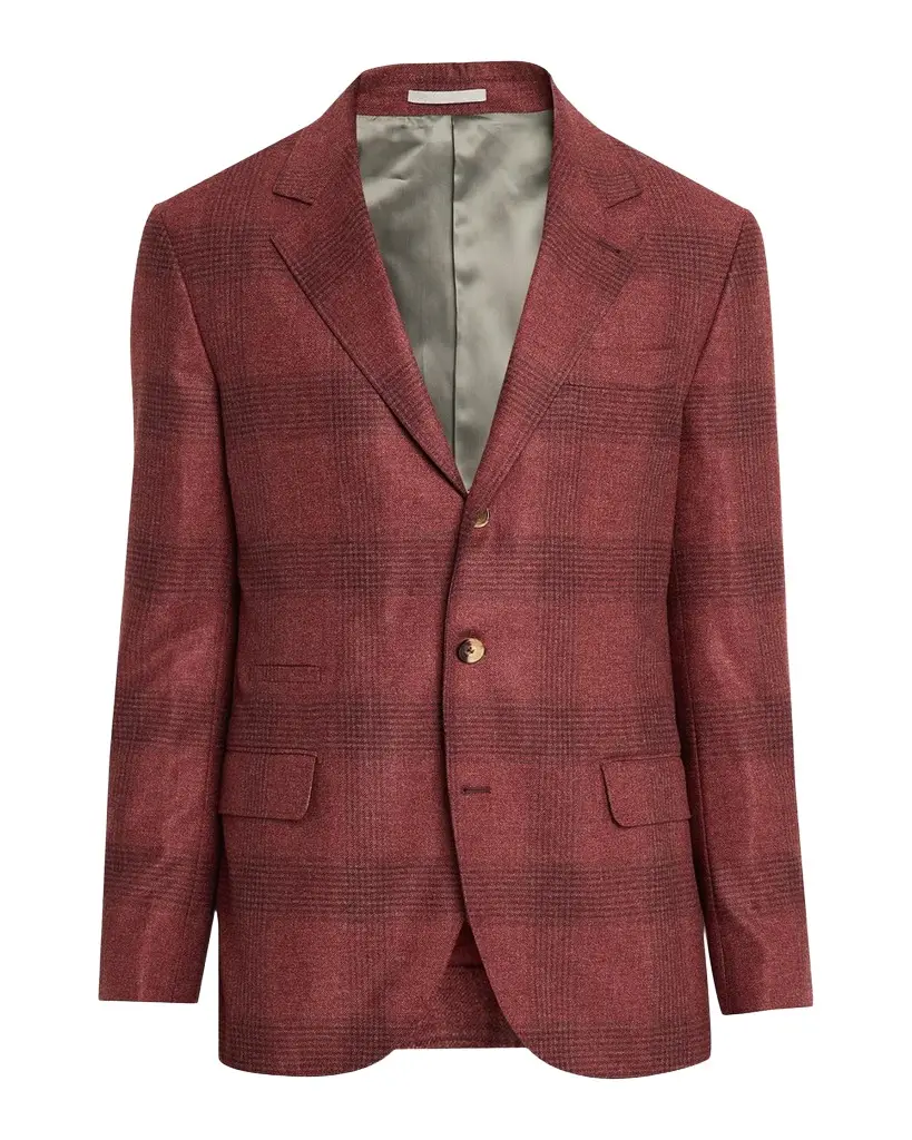 Brunello Cucinelli Men's Plaid Wool-Cashmere Single-Breasted Sport Coat | Image 1 Brunello Cucinelli Men's Plaid Wool-Cashmere Single-Breasted Sport Coat | Image 1