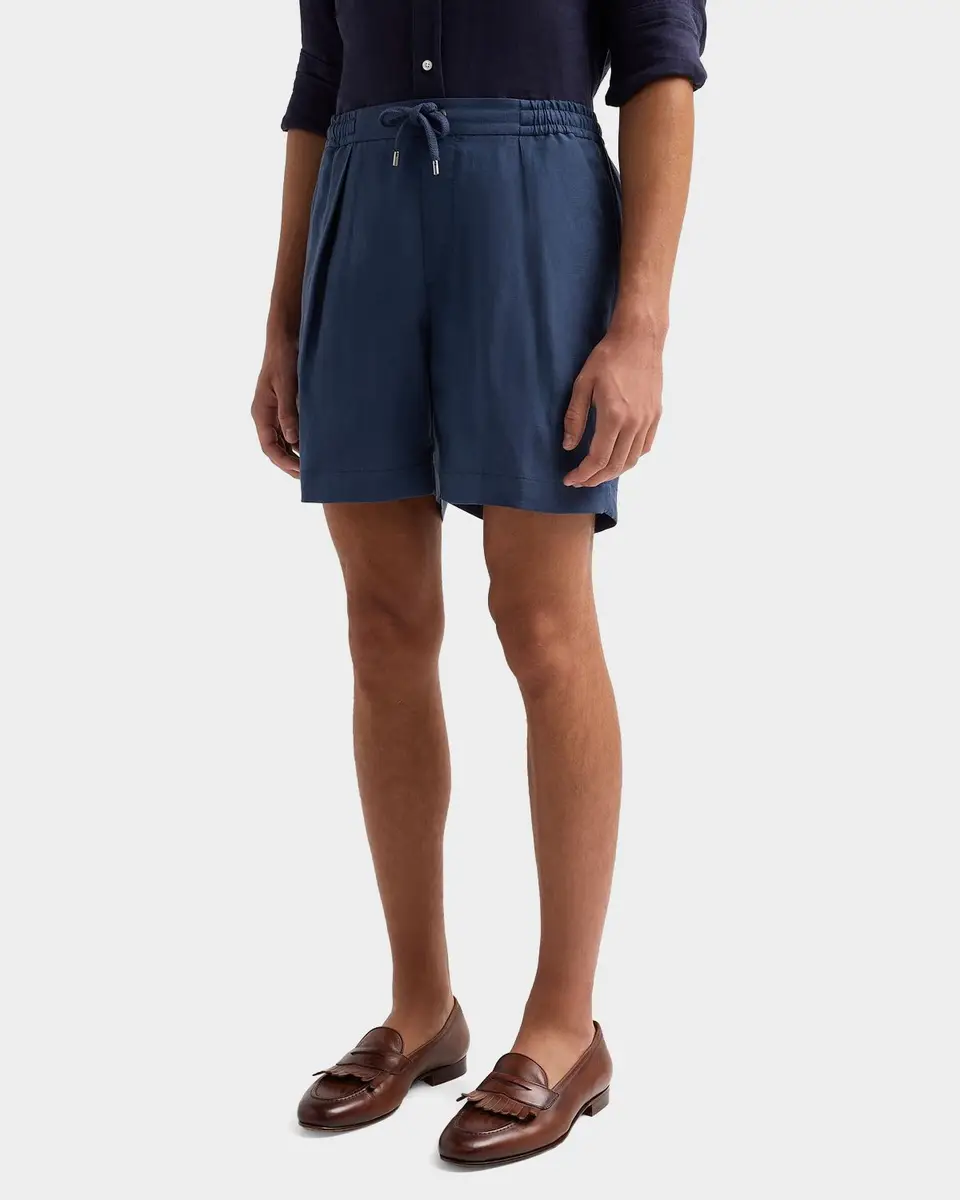 Ralph Lauren Purple Label Men's Silk-Linen Drawstring Shorts | Thumbnail 5