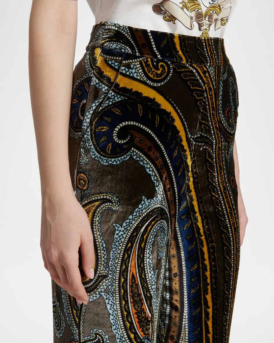 Etro Paisley Velvet Straight-Leg Pants | Thumbnail 5 Etro Paisley Velvet Straight-Leg Pants | Thumbnail 5