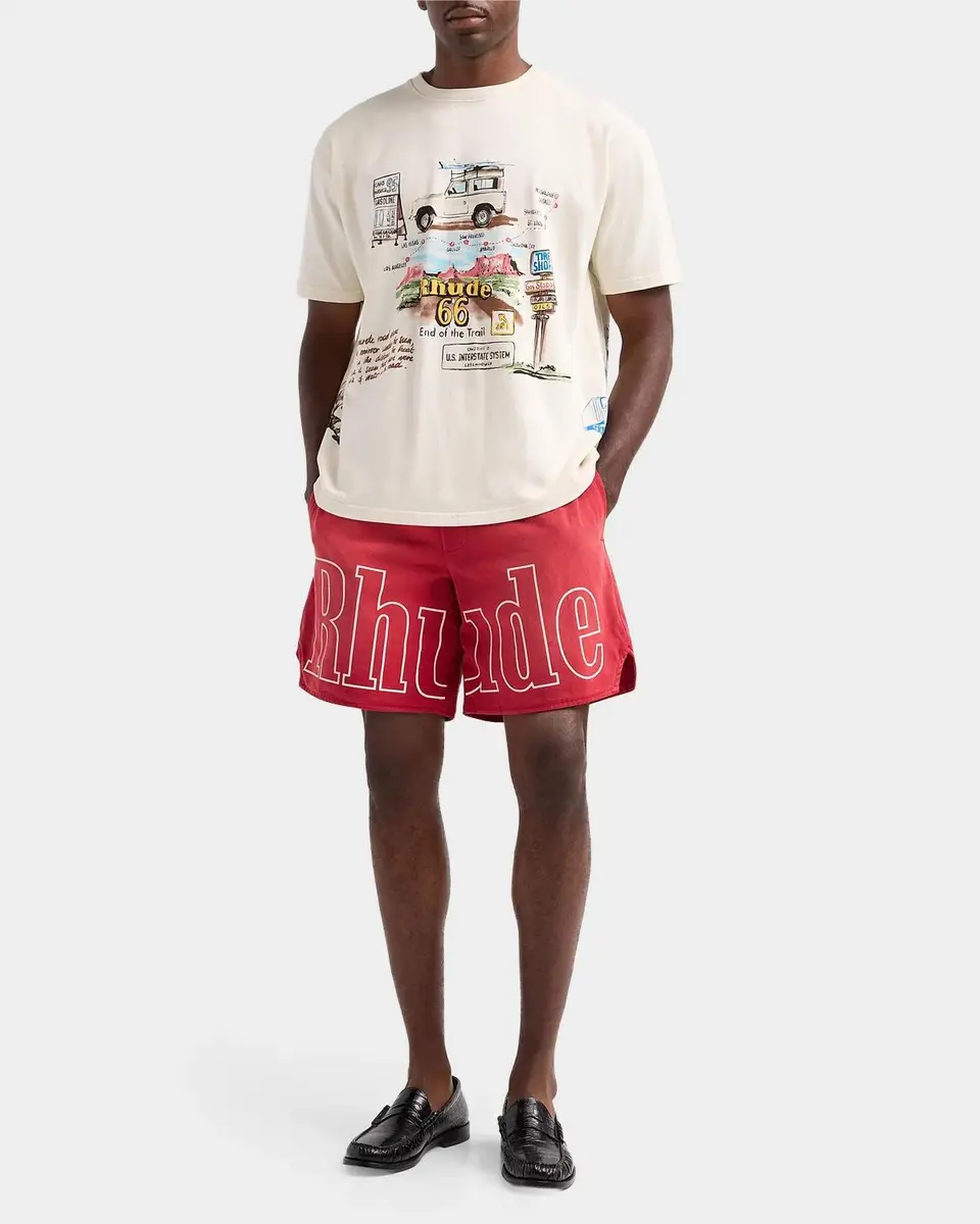 Rhude Men's Washed Logo Track Shorts | Thumbnail 2 Rhude Men's Washed Logo Track Shorts | Thumbnail 2