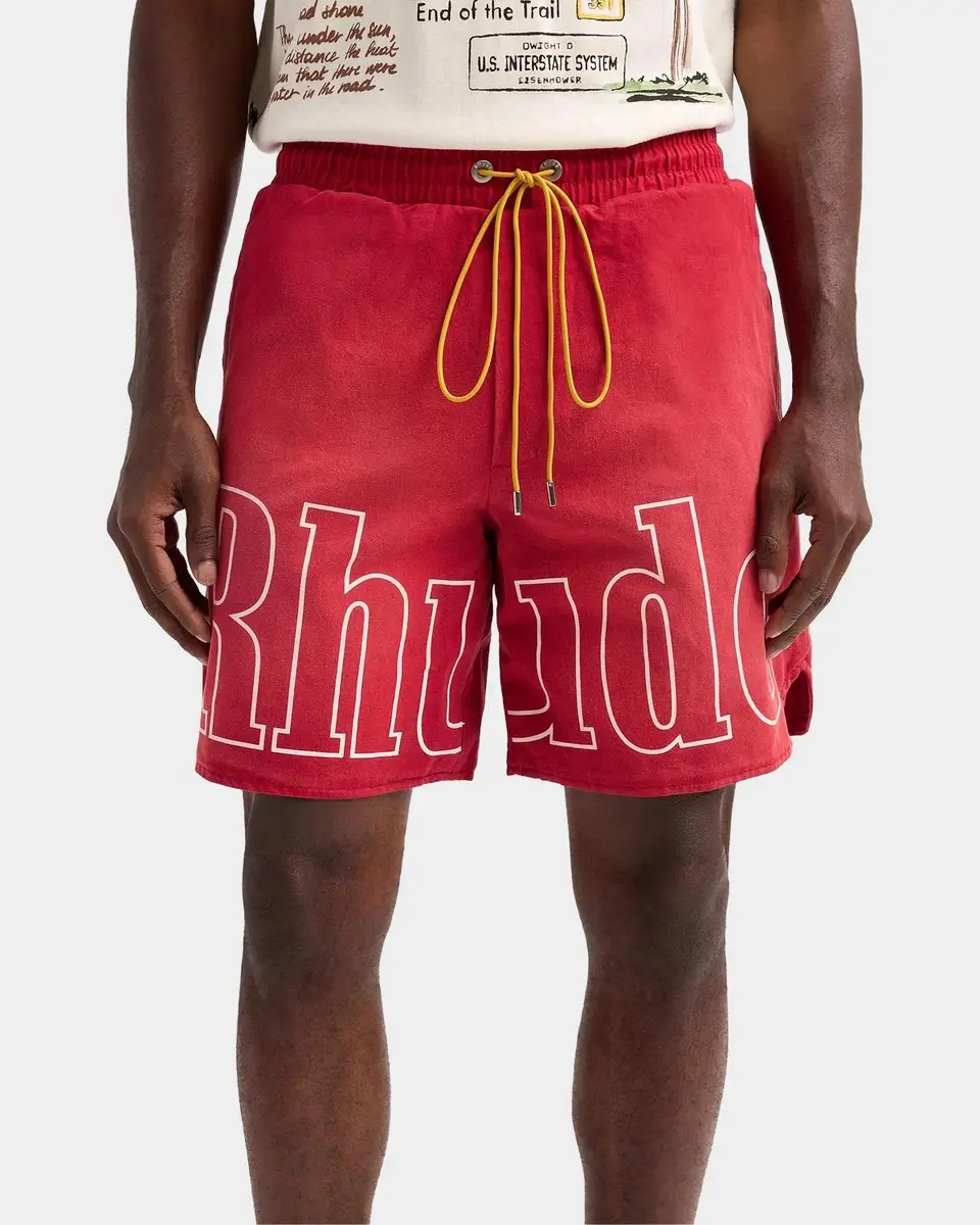 Rhude Men's Washed Logo Track Shorts | Thumbnail 4 Rhude Men's Washed Logo Track Shorts | Thumbnail 4
