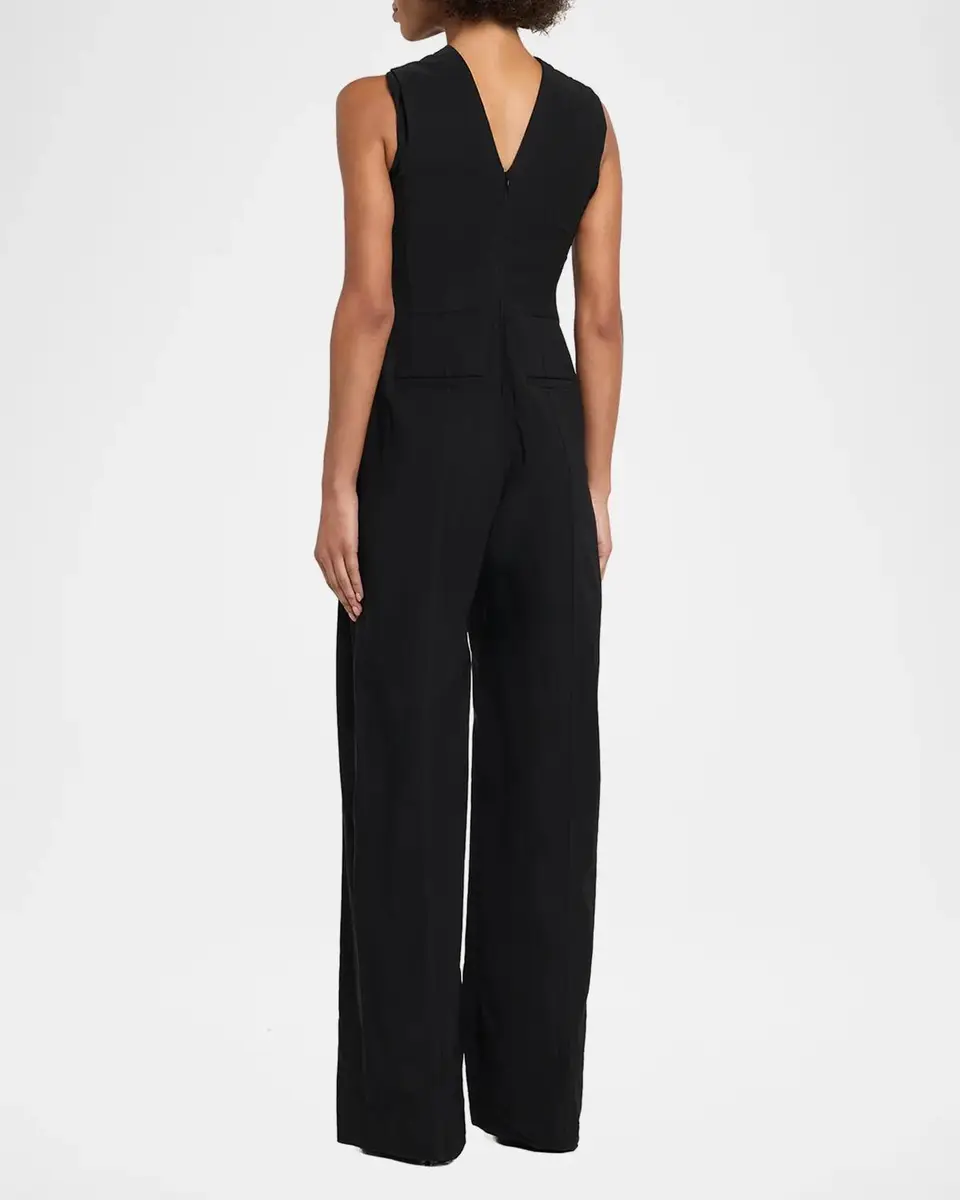 A.L.C. Elouise V-Neck Straight-Leg Jumpsuit | Thumbnail 3