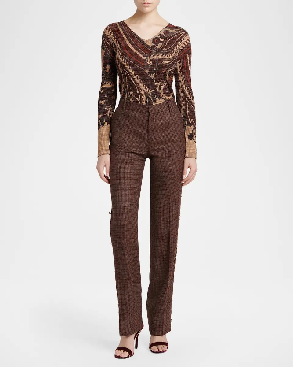 Etro Ribbed Paisley Long-Sleeve Top | Thumbnail 2 Etro Ribbed Paisley Long-Sleeve Top | Thumbnail 2