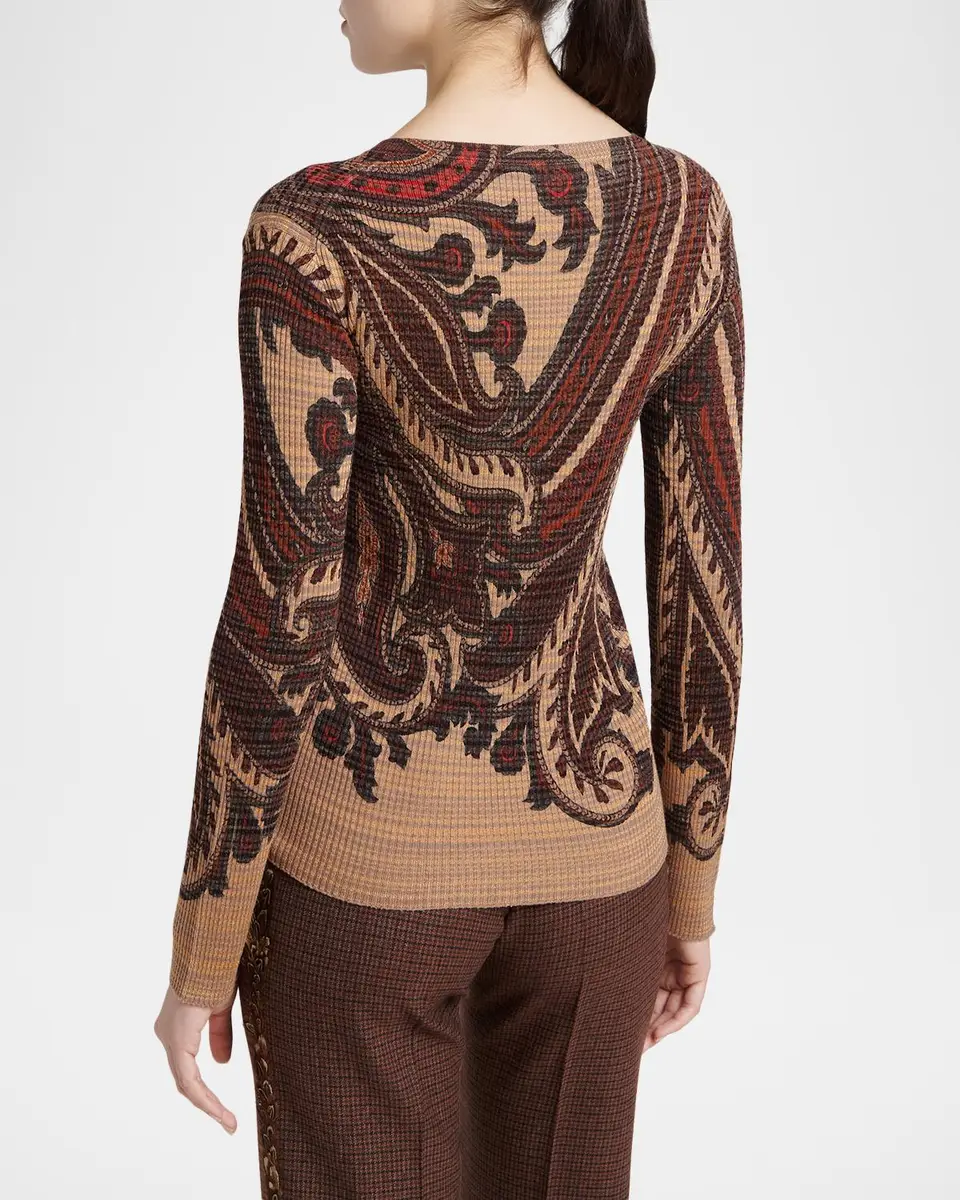 Etro Ribbed Paisley Long-Sleeve Top | Thumbnail 3 Etro Ribbed Paisley Long-Sleeve Top | Thumbnail 3