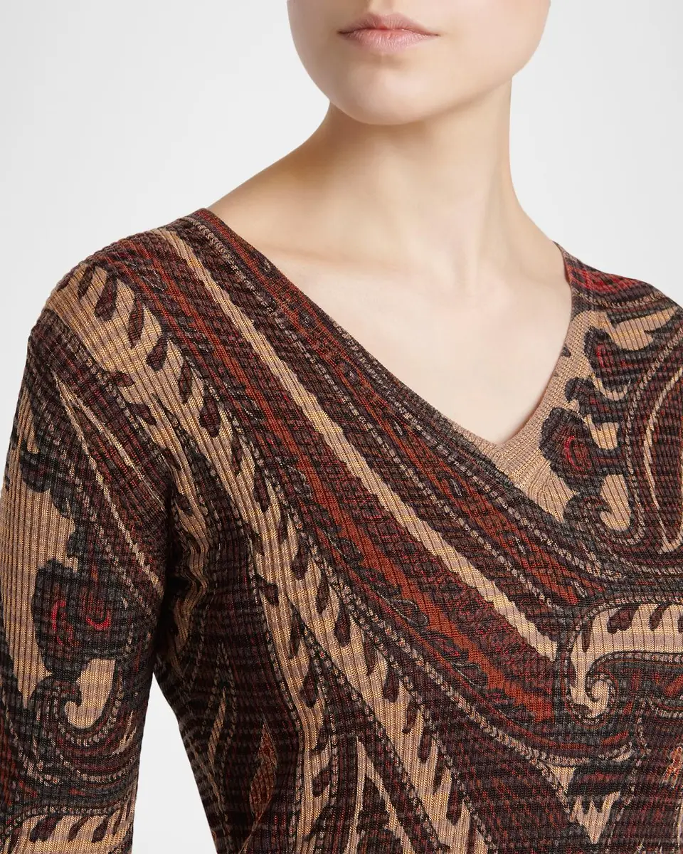 Etro Ribbed Paisley Long-Sleeve Top | Thumbnail 5 Etro Ribbed Paisley Long-Sleeve Top | Thumbnail 5