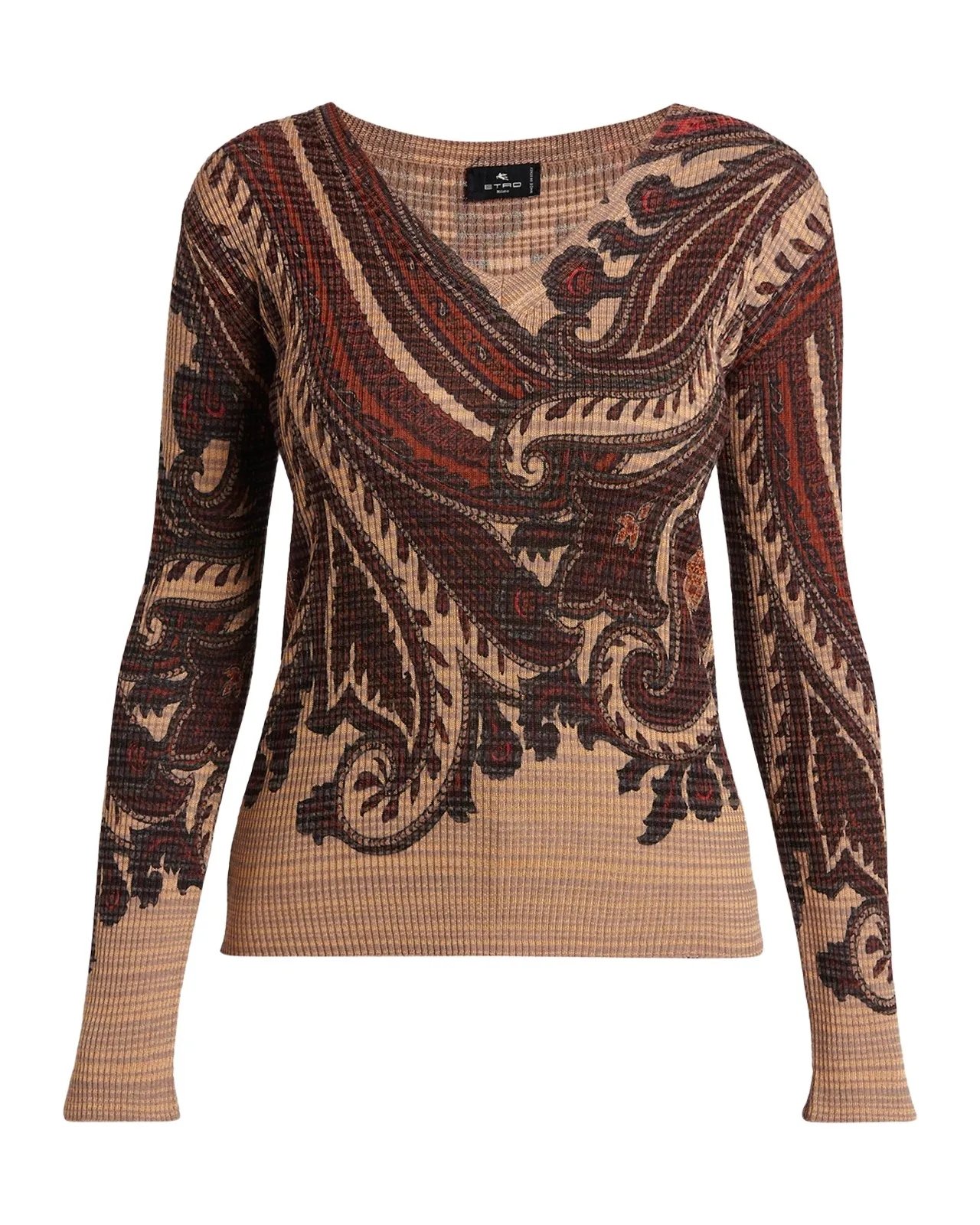 Ribbed Paisley Long-Sleeve Top Ribbed Paisley Long-Sleeve Top