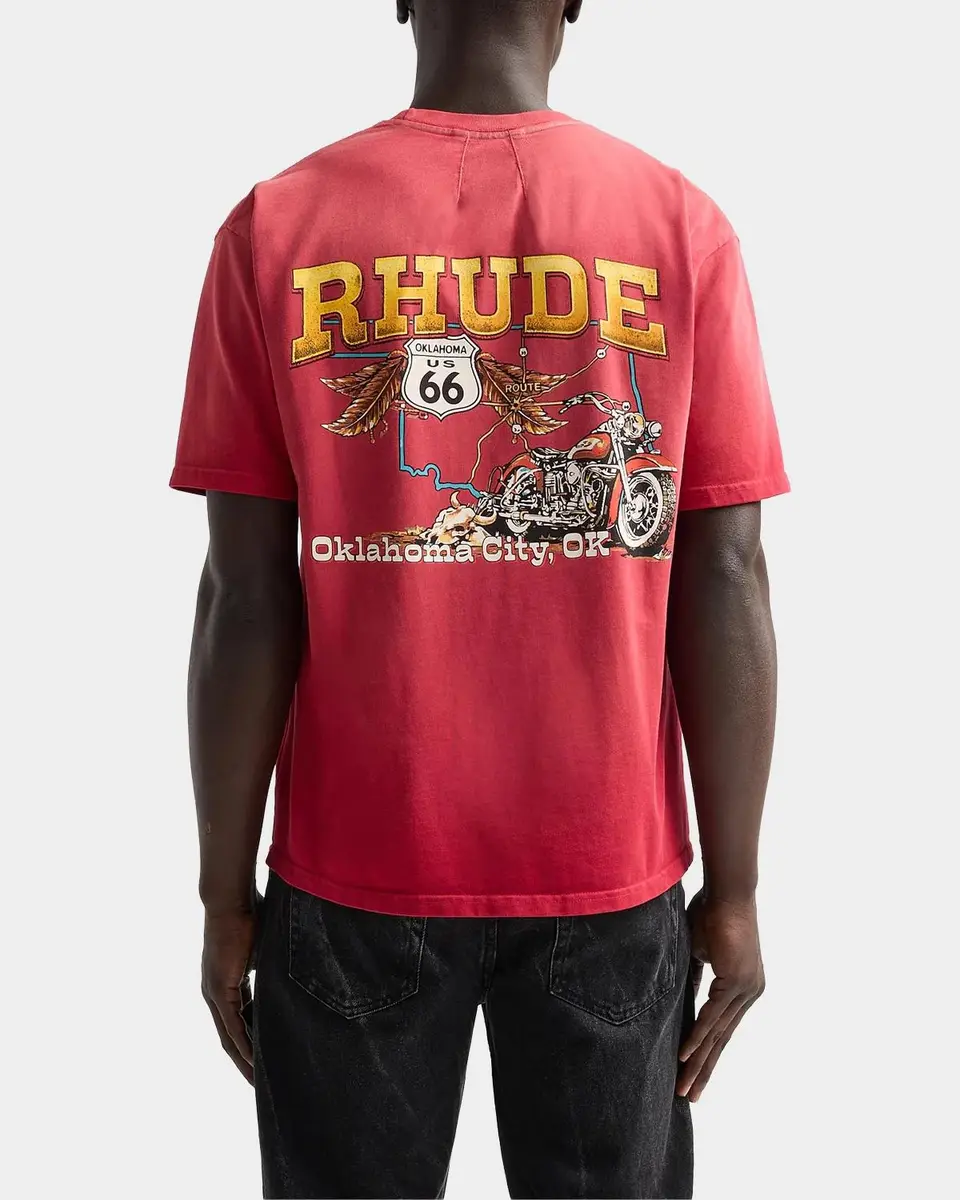 Rhude Oklahoma 66 Cotton T-Shirt | Thumbnail 3 Rhude Oklahoma 66 Cotton T-Shirt | Thumbnail 3