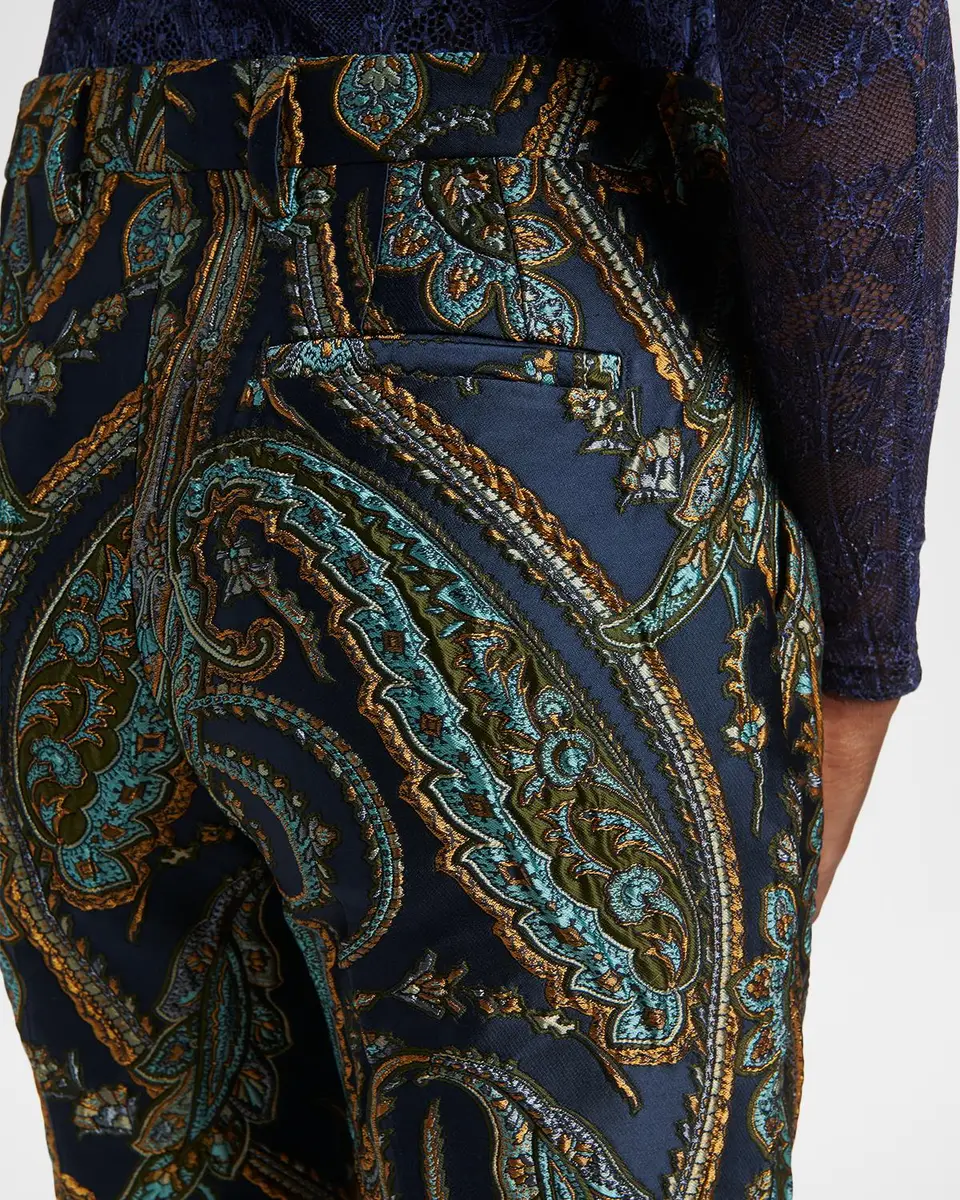Etro Bristol Paisley Jacquard SLim-Leg Ankle Trousers | Thumbnail 5