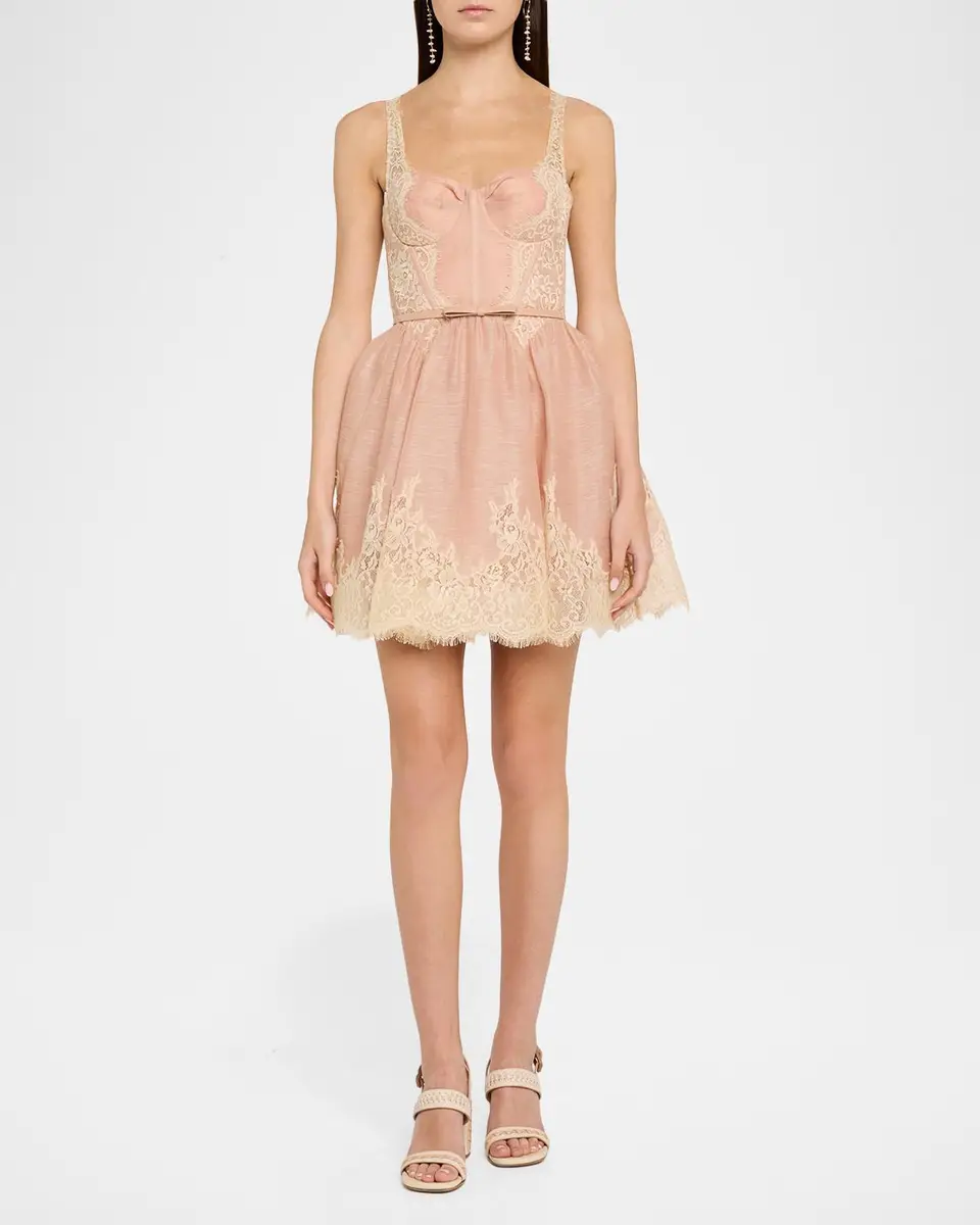 Zimmermann Valiant Lace-Trim Mini Dress | Thumbnail 2 Zimmermann Valiant Lace-Trim Mini Dress | Thumbnail 2