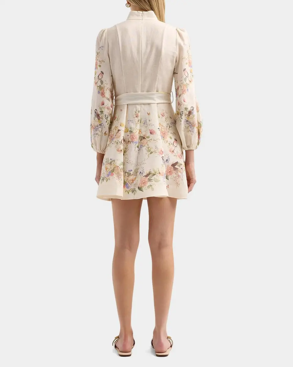 Zimmermann Valiant Floral Linen Button Mini Dress | Thumbnail 3 Zimmermann Valiant Floral Linen Button Mini Dress | Thumbnail 3