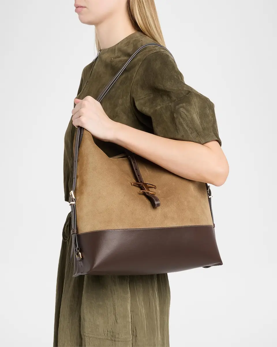 Tod's T Timeless Suede & Leather Shoulder Bag | Thumbnail 2