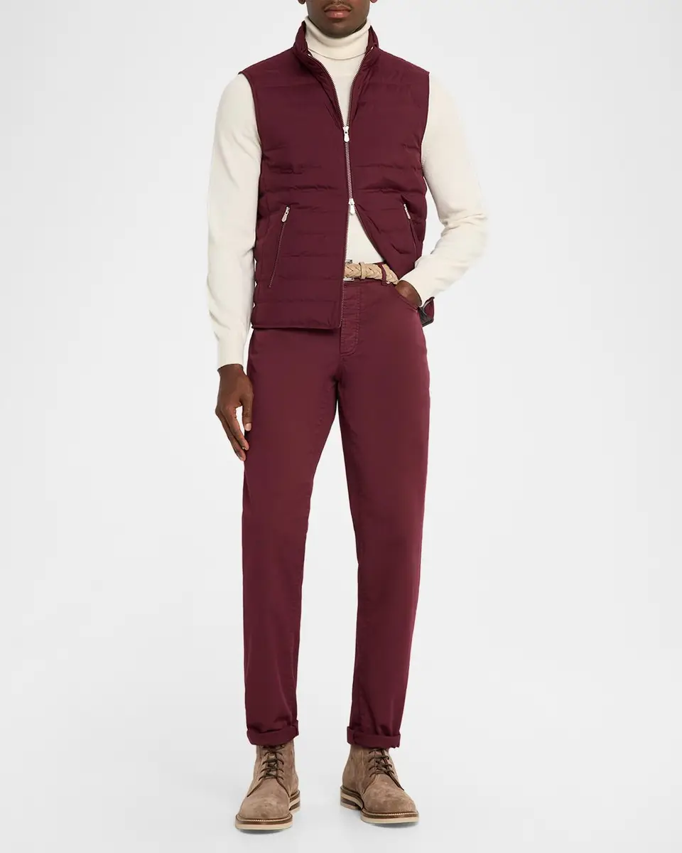Brunello Cucinelli Men's Lightweight Techno Padded Down Vest | Thumbnail 2 Brunello Cucinelli Men's Lightweight Techno Padded Down Vest | Thumbnail 2