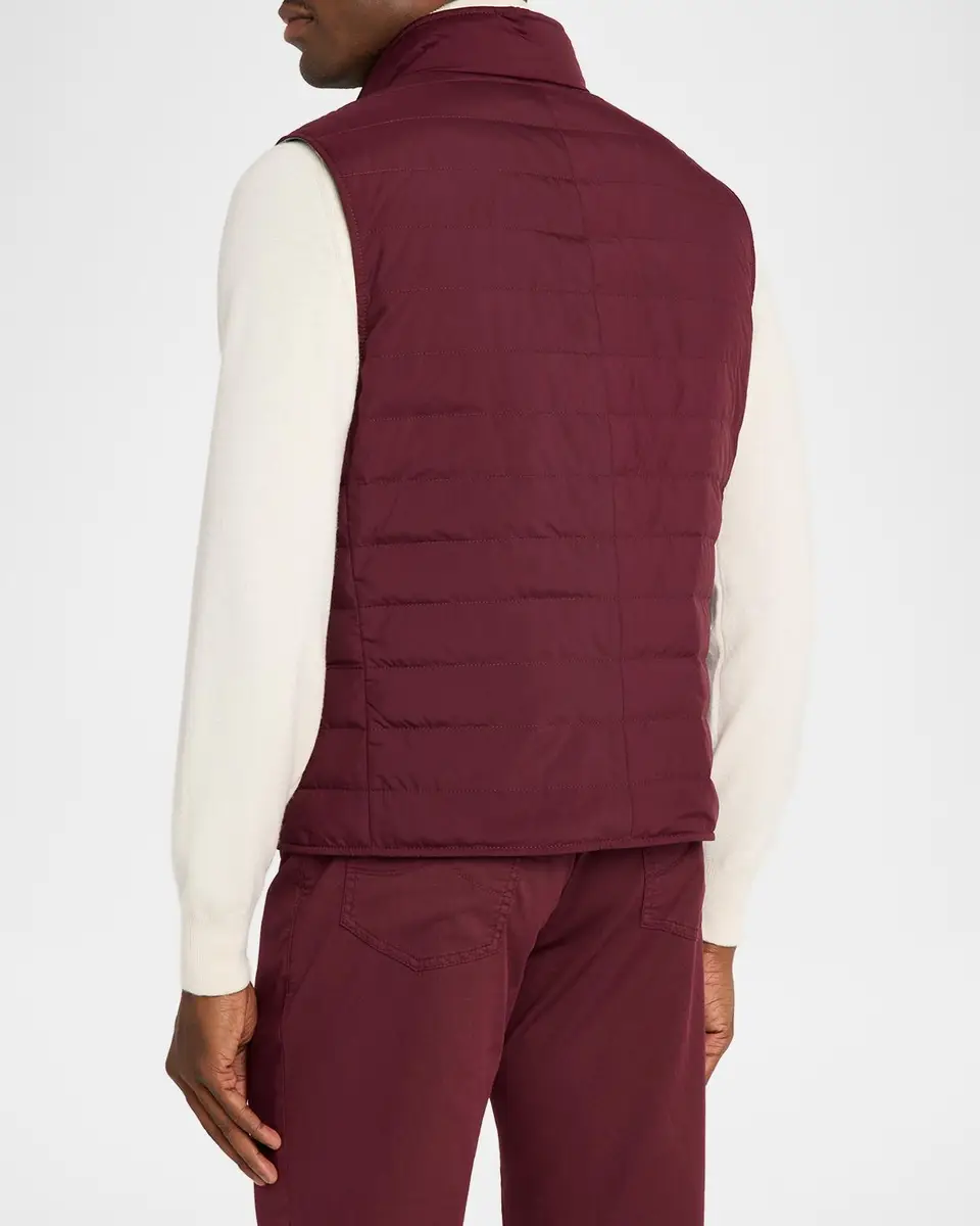 Brunello Cucinelli Men's Lightweight Techno Padded Down Vest | Thumbnail 3 Brunello Cucinelli Men's Lightweight Techno Padded Down Vest | Thumbnail 3