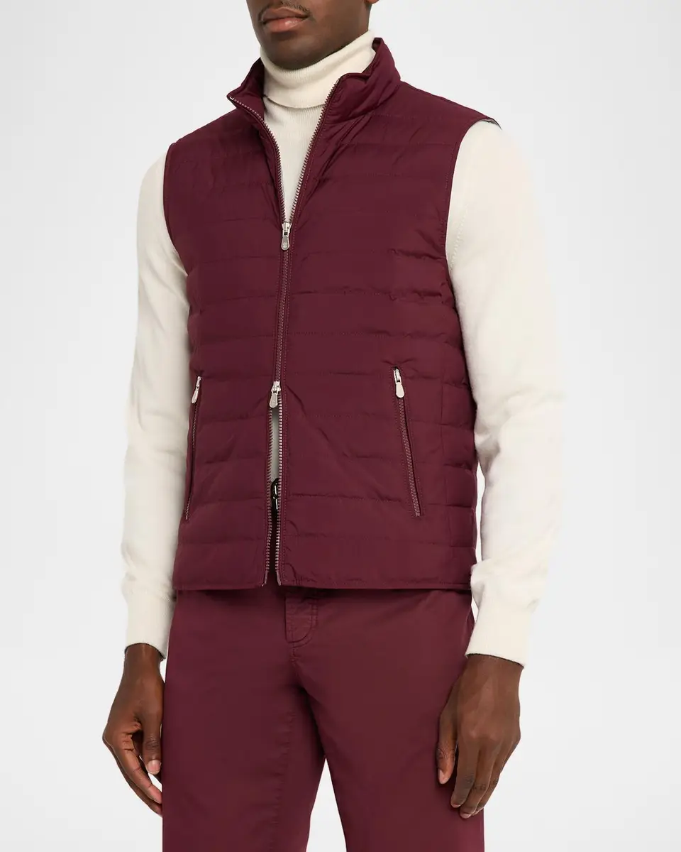Brunello Cucinelli Men's Lightweight Techno Padded Down Vest | Thumbnail 4 Brunello Cucinelli Men's Lightweight Techno Padded Down Vest | Thumbnail 4