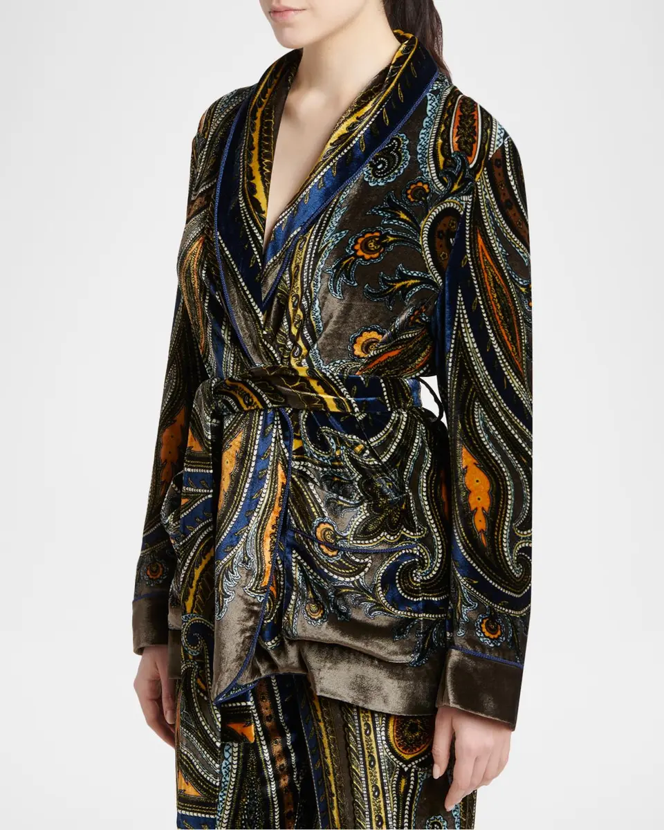 Etro Paisley Velvet Wrap Jacket | Thumbnail 4 Etro Paisley Velvet Wrap Jacket | Thumbnail 4