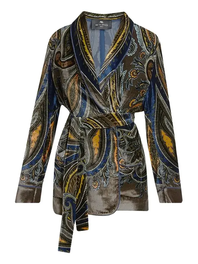 Paisley Velvet Wrap Jacket Paisley Velvet Wrap Jacket