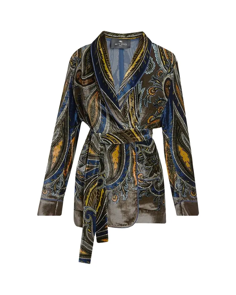 Etro Paisley Velvet Wrap Jacket | Image 1 Etro Paisley Velvet Wrap Jacket | Image 1