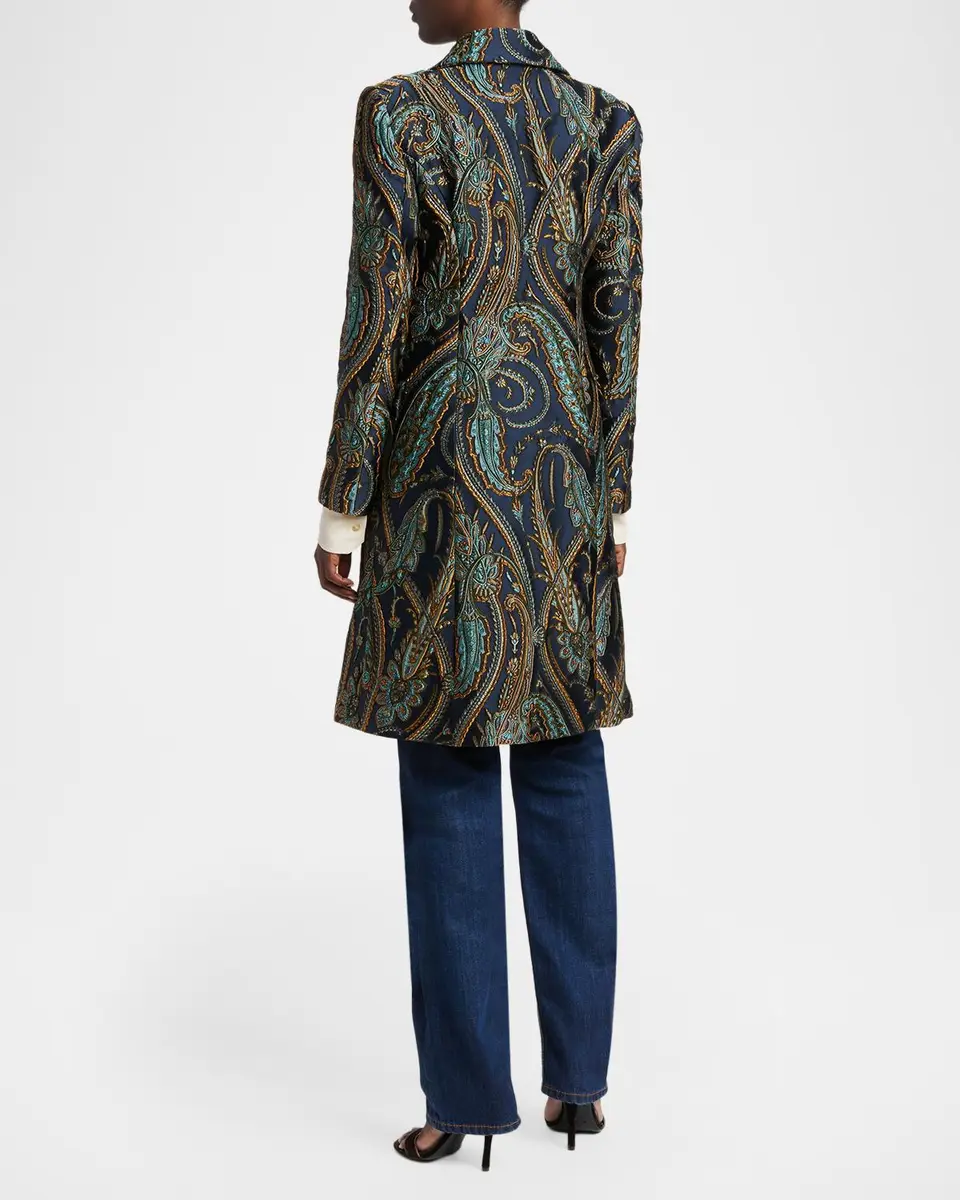 Etro Paisley Jacquard Single-Breasted Long Coat | Thumbnail 3 Etro Paisley Jacquard Single-Breasted Long Coat | Thumbnail 3