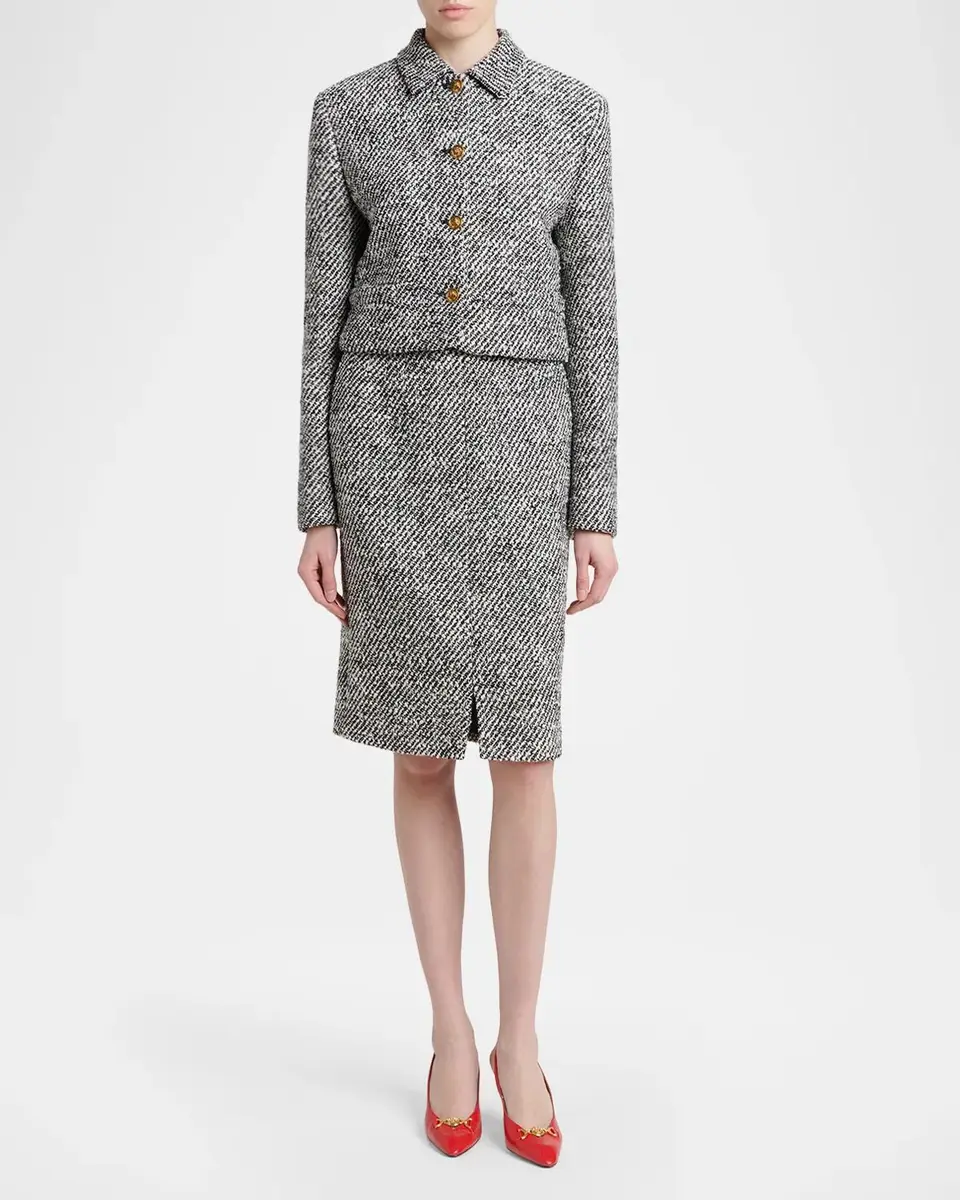 Versace Boucle Tweed Informal Lady Jacket | Thumbnail 2 Versace Boucle Tweed Informal Lady Jacket | Thumbnail 2