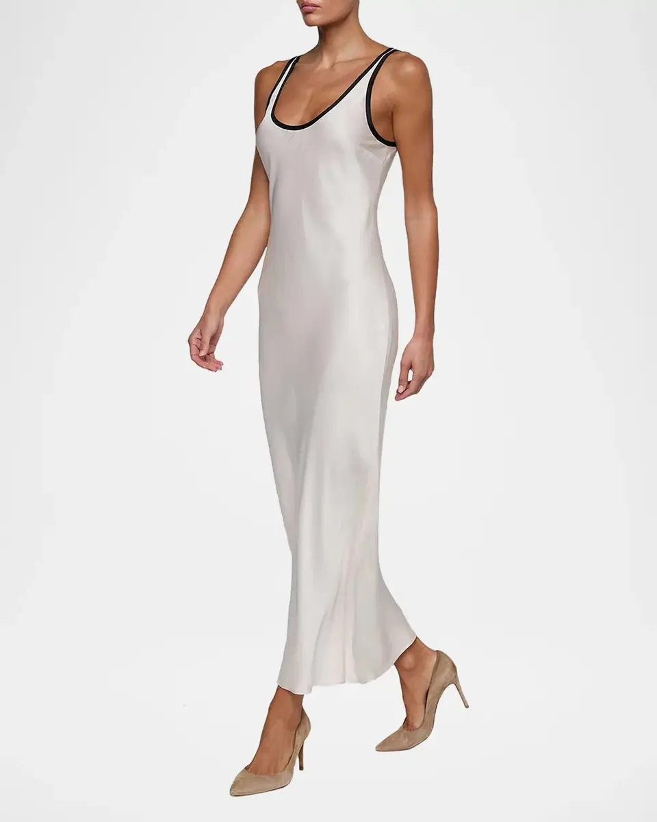 L'Agence Akiya Contrast-Trim Maxi Dress | Thumbnail 3