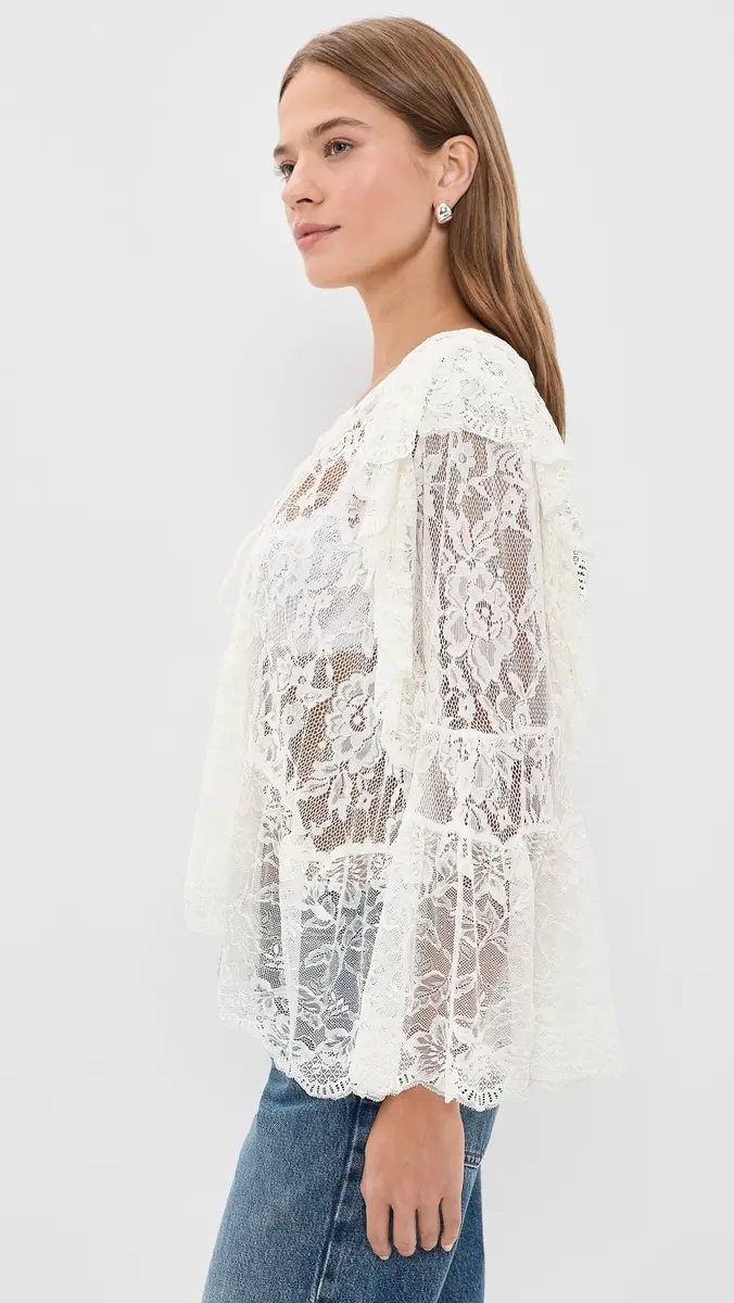 Another Girl Oversized Tie Front Lace Blouse | Thumbnail 4 Another Girl Oversized Tie Front Lace Blouse | Thumbnail 4