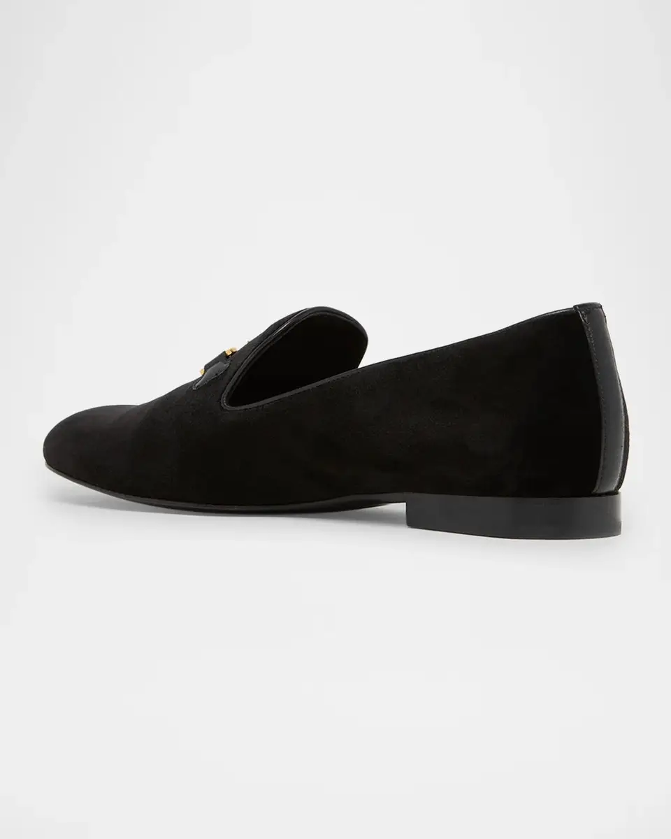 Versace Men's Medusa Velvet Loafers | Thumbnail 4