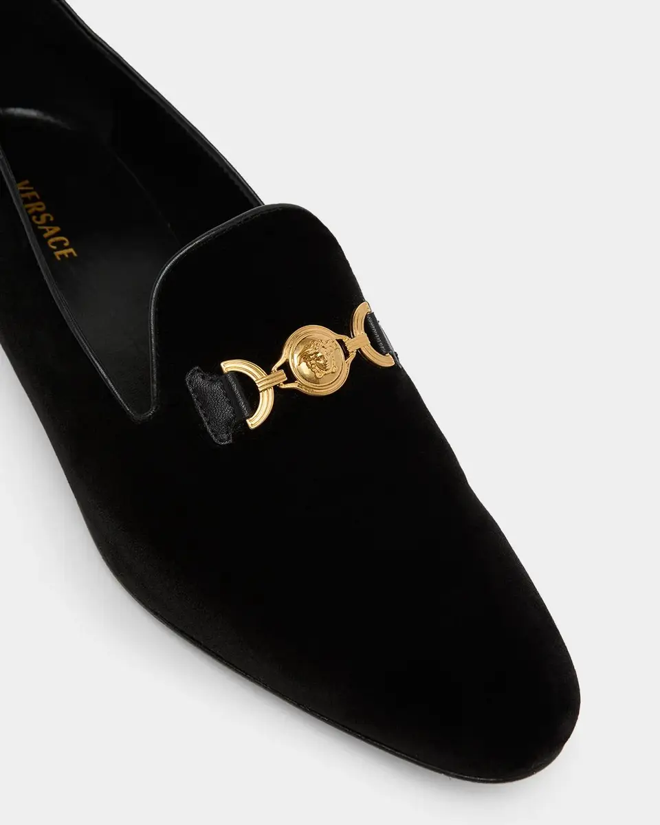 Versace Men's Medusa Velvet Loafers | Thumbnail 5