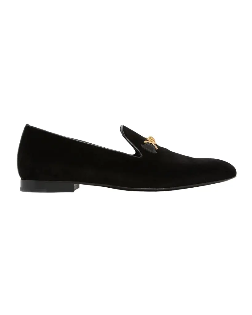 Versace Men's Medusa Velvet Loafers | Image 1 Versace Men's Medusa Velvet Loafers | Image 1