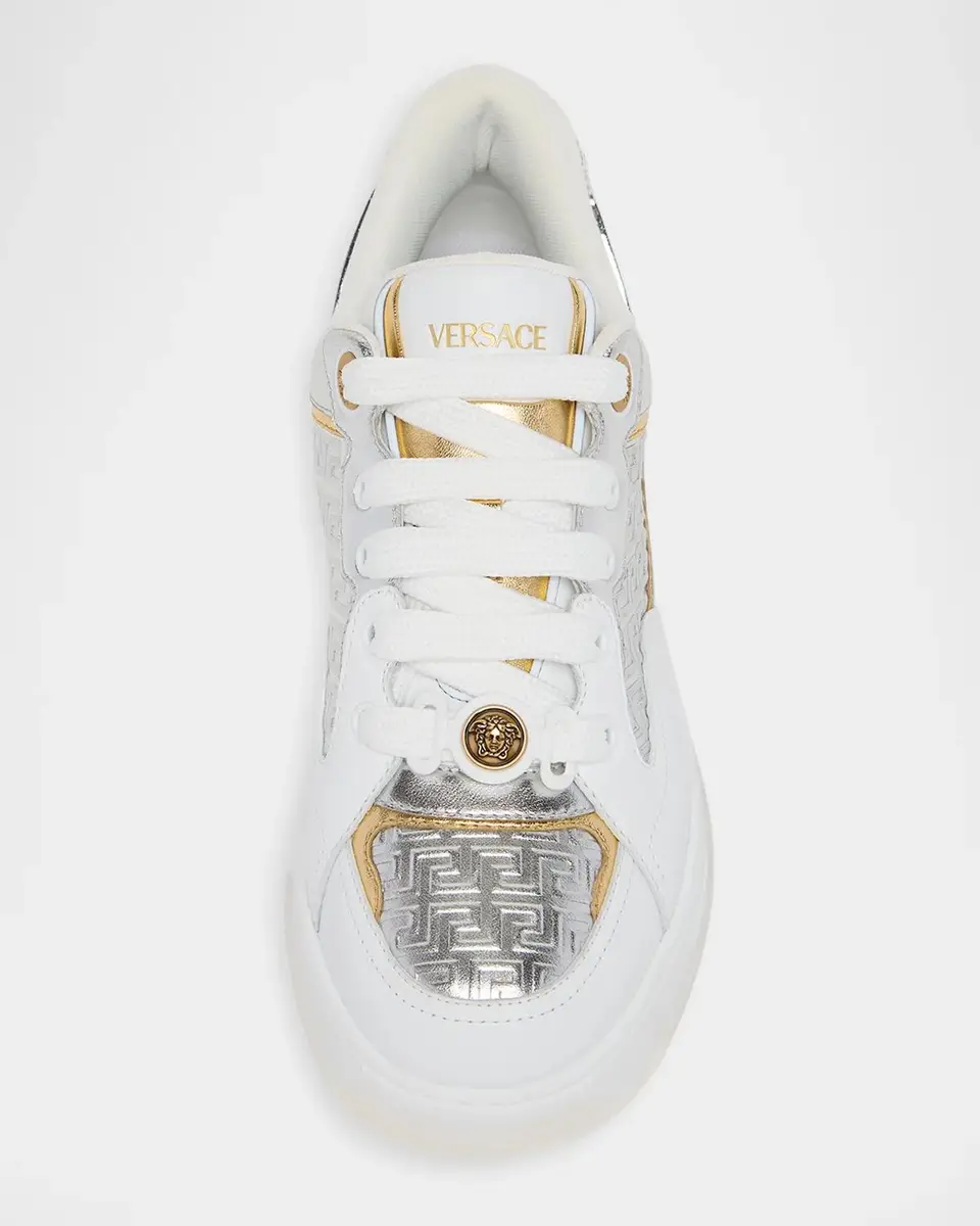 Versace Laminated Leather Sneakers | Thumbnail 4