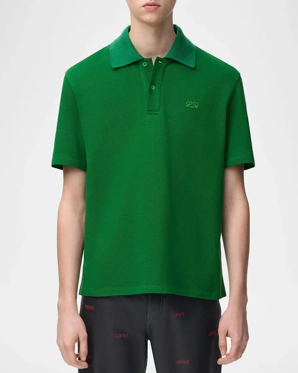 Loewe Men's Cotton Pique Polo Shirt | Thumbnail 4 Loewe Men's Cotton Pique Polo Shirt | Thumbnail 4