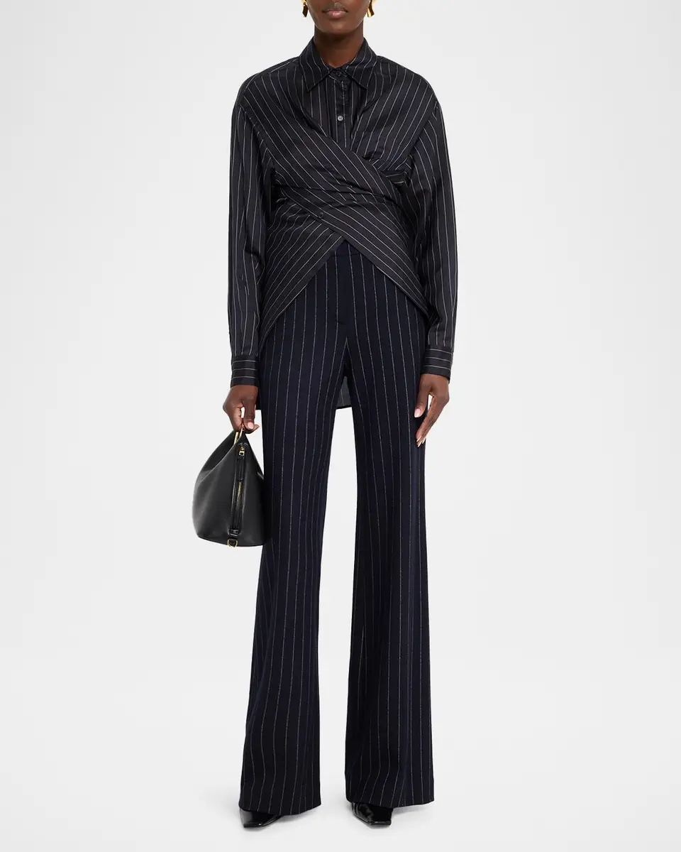 Lafayette 148 New York Lafayette Pinstripe Flare-Leg Pants | Thumbnail 2 Lafayette 148 New York Lafayette Pinstripe Flare-Leg Pants | Thumbnail 2