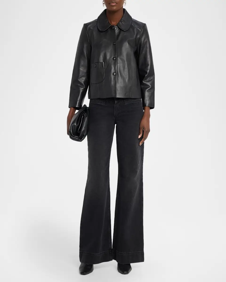 Ba&sh Mylos 3/4-Sleeve Leather Jacket | Thumbnail 2
