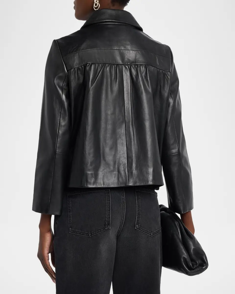 Ba&sh Mylos 3/4-Sleeve Leather Jacket | Thumbnail 3