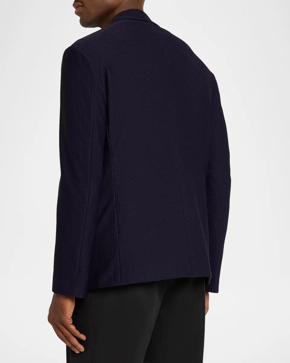 Giorgio Armani Men's Rice Stitch Two-Button Jacket | Thumbnail 3 Giorgio Armani Men's Rice Stitch Two-Button Jacket | Thumbnail 3