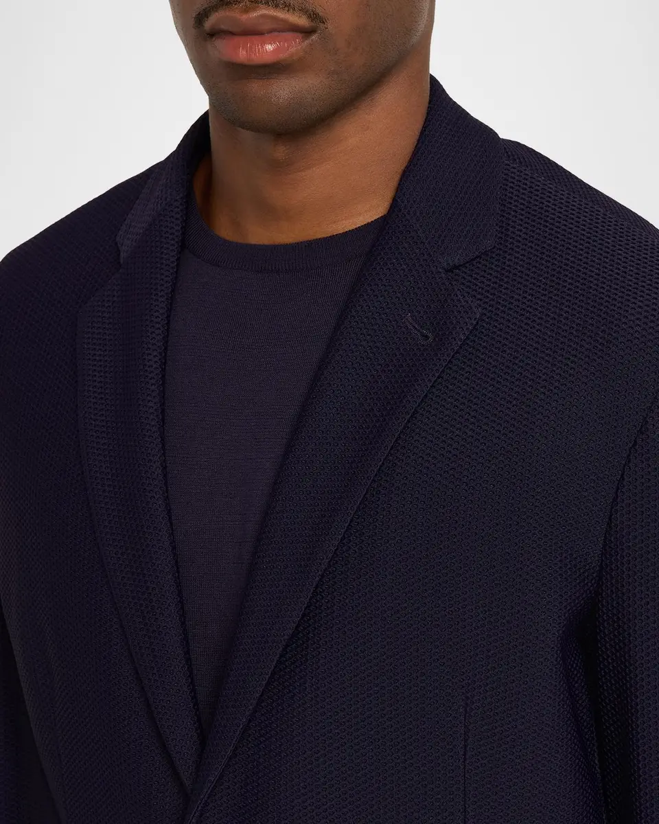 Giorgio Armani Men's Rice Stitch Two-Button Jacket | Thumbnail 5 Giorgio Armani Men's Rice Stitch Two-Button Jacket | Thumbnail 5