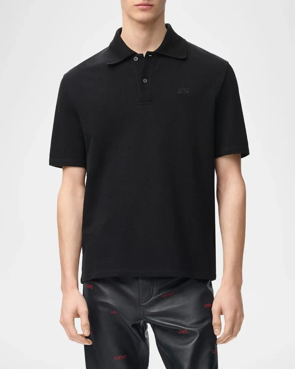 Loewe Men's Cotton Pique Polo Shirt | Thumbnail 4 Loewe Men's Cotton Pique Polo Shirt | Thumbnail 4
