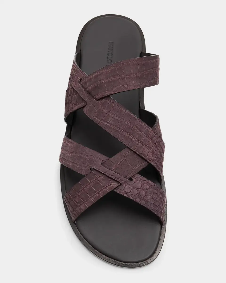 Manolo Blahnik Men's Marvin Leather Sandals | Thumbnail 3 Manolo Blahnik Men's Marvin Leather Sandals | Thumbnail 3