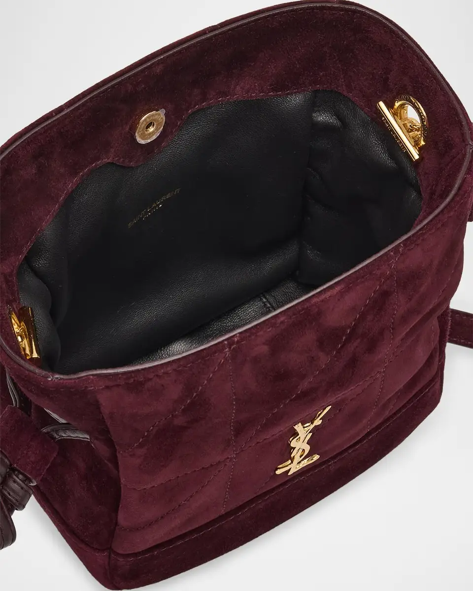 Saint Laurent Jamie Mini YSL Quilted Suede Crossbody Bag | Thumbnail 4 Saint Laurent Jamie Mini YSL Quilted Suede Crossbody Bag | Thumbnail 4