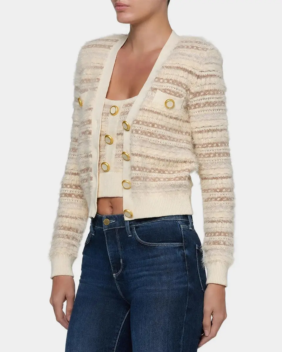 L'Agence Ariadne Mixed Stripe Cardigan | Thumbnail 5