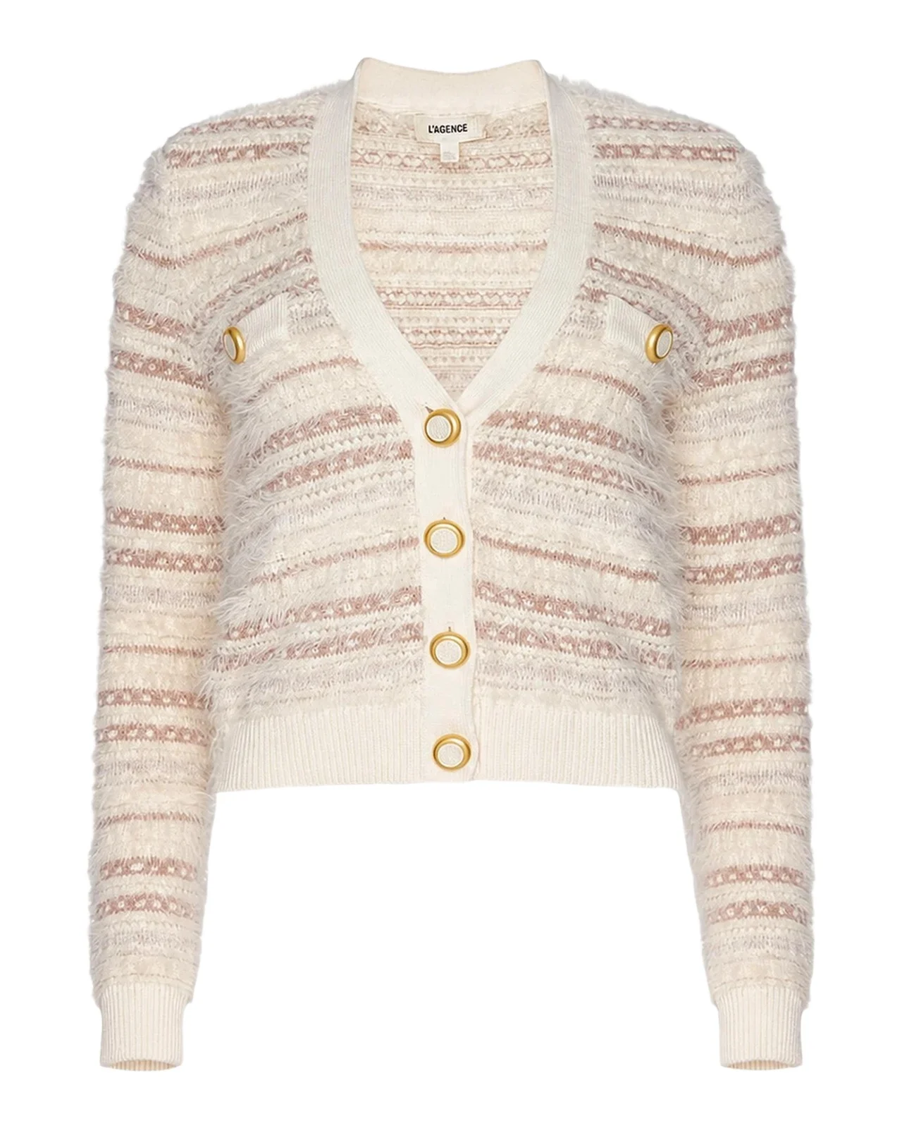 L'Agence Ariadne Mixed Stripe Cardigan