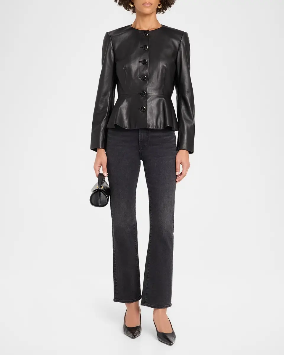 Veronica Beard Quinn Leather Peplum Jacket | Thumbnail 2 Veronica Beard Quinn Leather Peplum Jacket | Thumbnail 2