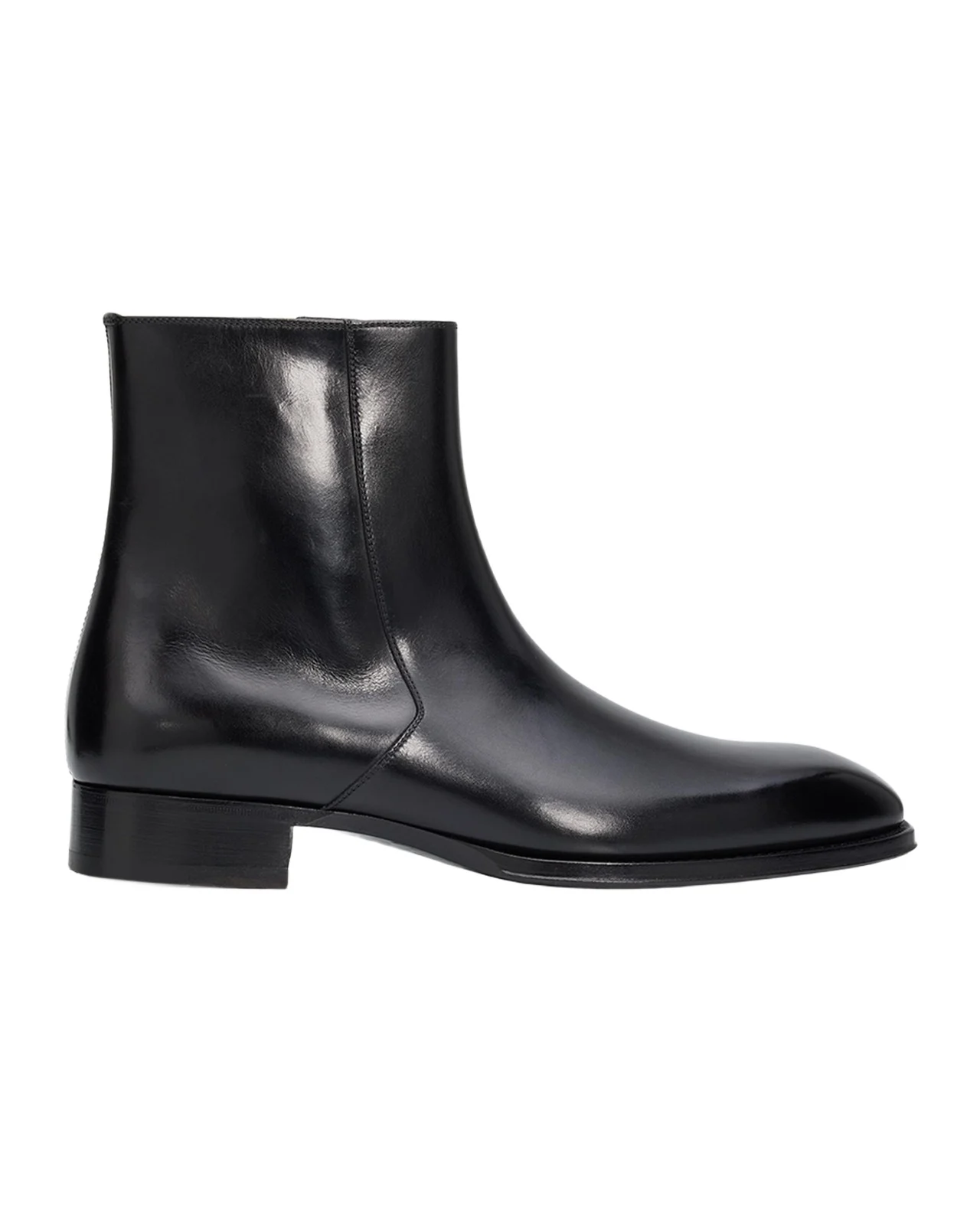 Tom Ford Men's Elkan Burnished Leather Zipped Ankle Boots